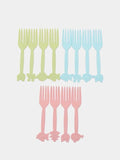 Set of 20 - Colorful Plastic Forks with Box - Techmanistan in Pakistan