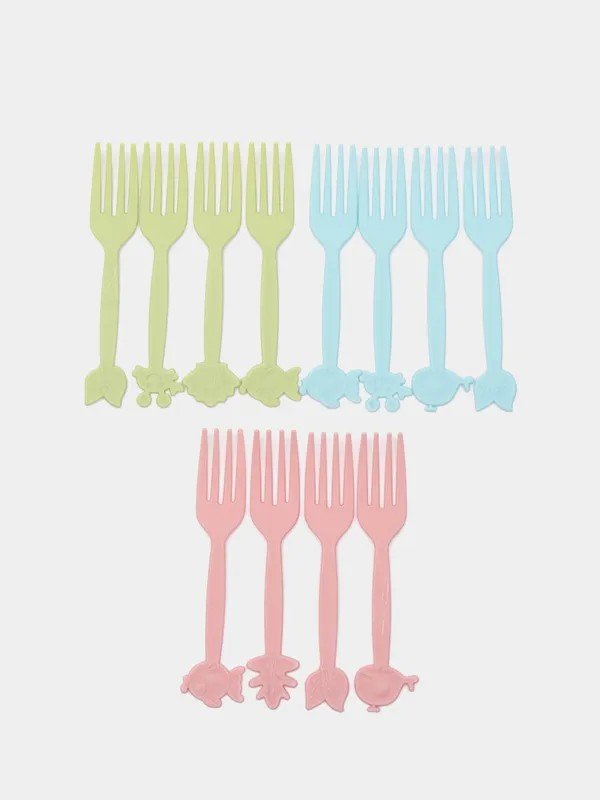 Set of 20 - Colorful Plastic Forks with Box - Techmanistan in Pakistan