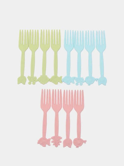 Set of 20 - Colorful Plastic Forks with Box - Techmanistan in Pakistan