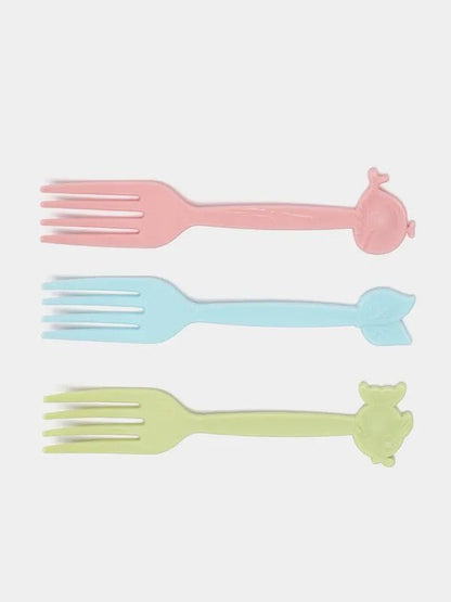 Set of 20 - Colorful Plastic Forks with Box - Techmanistan in Pakistan