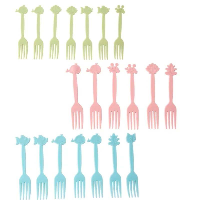 Set of 20 - Colorful Plastic Forks with Box - Techmanistan in Pakistan