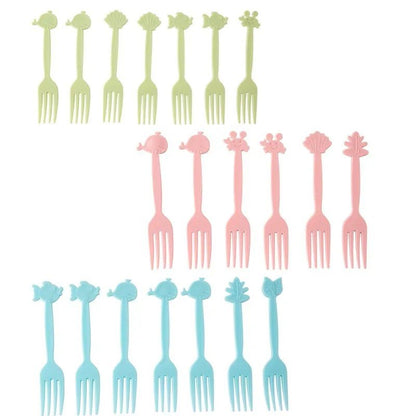 Set of 20 - Colorful Plastic Forks with Box - Techmanistan in Pakistan