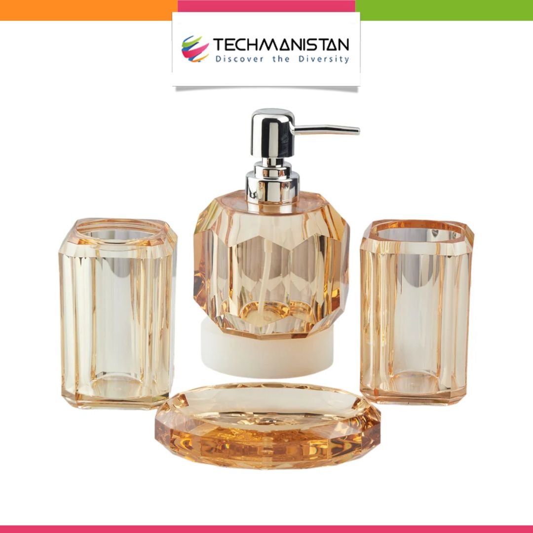 Set of 3 Acrylic Bathroom Accessories - Techmanistan in Pakistan