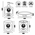 Set of 3 Acrylic Bathroom Accessories - Techmanistan in Pakistan