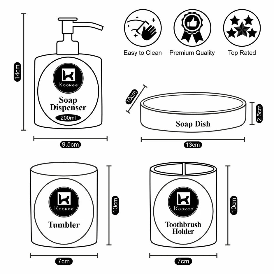 Set of 3 Acrylic Bathroom Accessories - Techmanistan in Pakistan