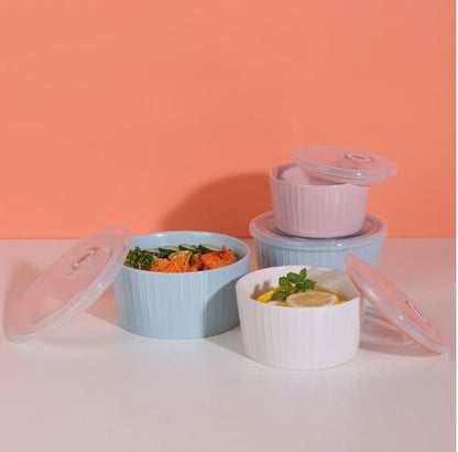 Set of 3 Ceramic Soup With Airtight Lid & Timer - Techmanistan in Pakistan