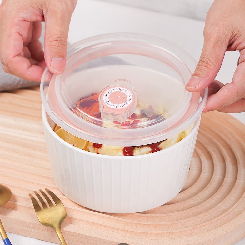 Set of 3 Ceramic Soup With Airtight Lid & Timer - Techmanistan in Pakistan