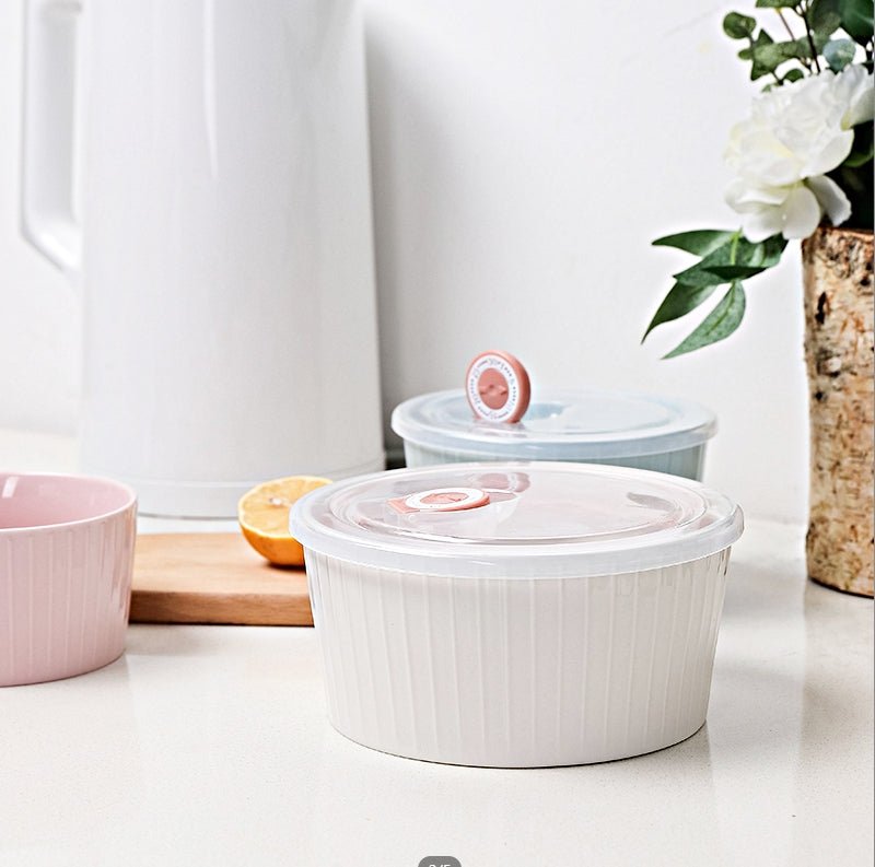 Set of 3 Ceramic Soup With Airtight Lid & Timer - Techmanistan in Pakistan