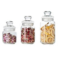 Set of 3 Clear Round Glass Jar with Lid - Techmanistan in Pakistan
