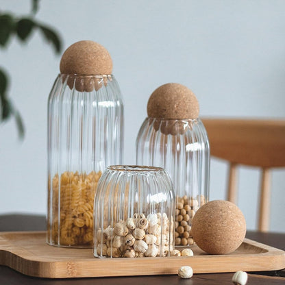 Set of 3 Glass Jar With Wooden Cork Stopper - Techmanistan in Pakistan