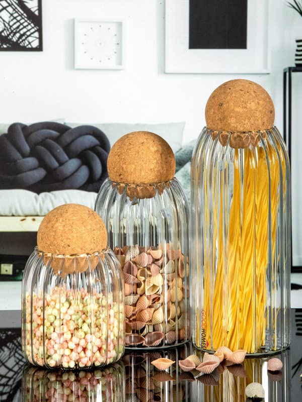 Set of 3 Glass Jar With Wooden Cork Stopper - Techmanistan in Pakistan