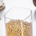 Set of 3 - Square Glass Kitchen Jars With Wooden Bamboo Lids - Techmanistan in Pakistan