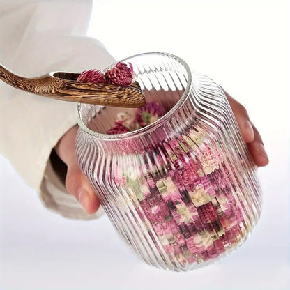 Set of 3 - Stackable Airtight Striped Glass Jars - Techmanistan in Pakistan