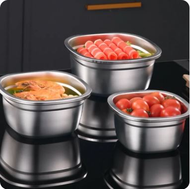 Set of 3 Stainless Steel Storage Containers - Techmanistan in Pakistan