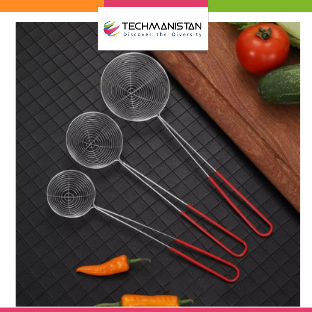 Set of 3 Stainless Steel Strainer Spoons - Techmanistan in Pakistan