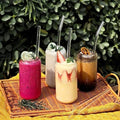 Set of 4 - Reusable Glass Straws With Cleaning Brush - Techmanistan in Pakistan