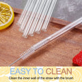 Set of 4 - Reusable Glass Straws With Cleaning Brush - Techmanistan in Pakistan