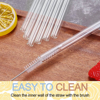 Set of 4 - Reusable Glass Straws With Cleaning Brush - Techmanistan in Pakistan