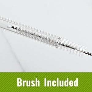 Set of 4 - Reusable Glass Straws With Cleaning Brush - Techmanistan in Pakistan