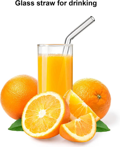 Set of 4 - Reusable Glass Straws With Cleaning Brush - Techmanistan in Pakistan