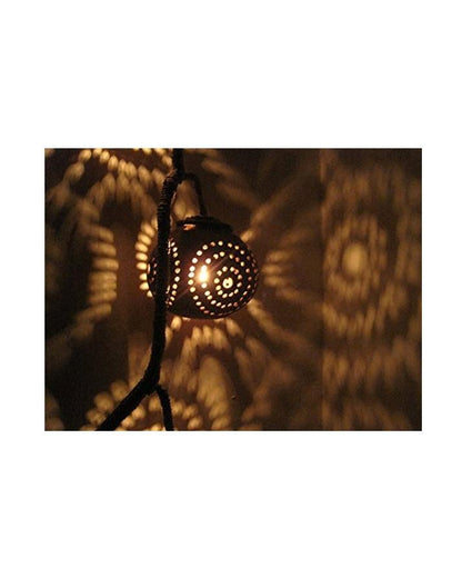 Set of 5 Globes - Natural Thai Coconut Shell Light - Techmanistan in Pakistan