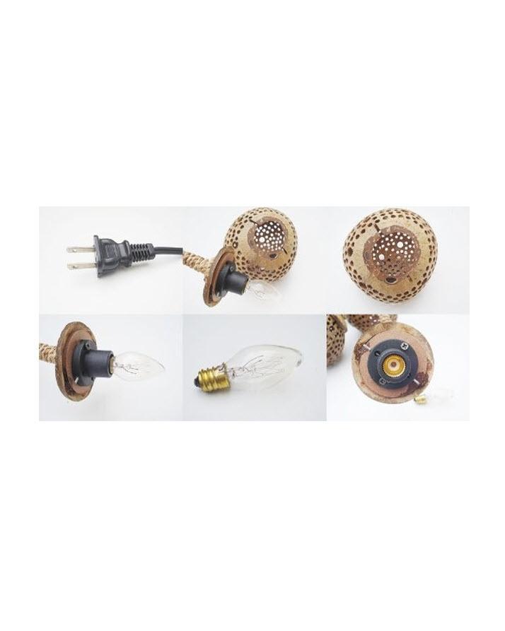 Set of 5 Globes - Natural Thai Coconut Shell Light - Techmanistan in Pakistan