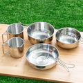 Set of 5 - Outdoor Camping Stainless Steel Cookware Pots - Techmanistan in Pakistan