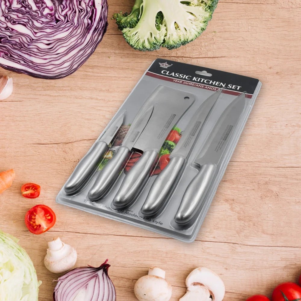 Set of 5 Professional Sharp Durable Quality Kitchen Knives - Techmanistan in Pakistan
