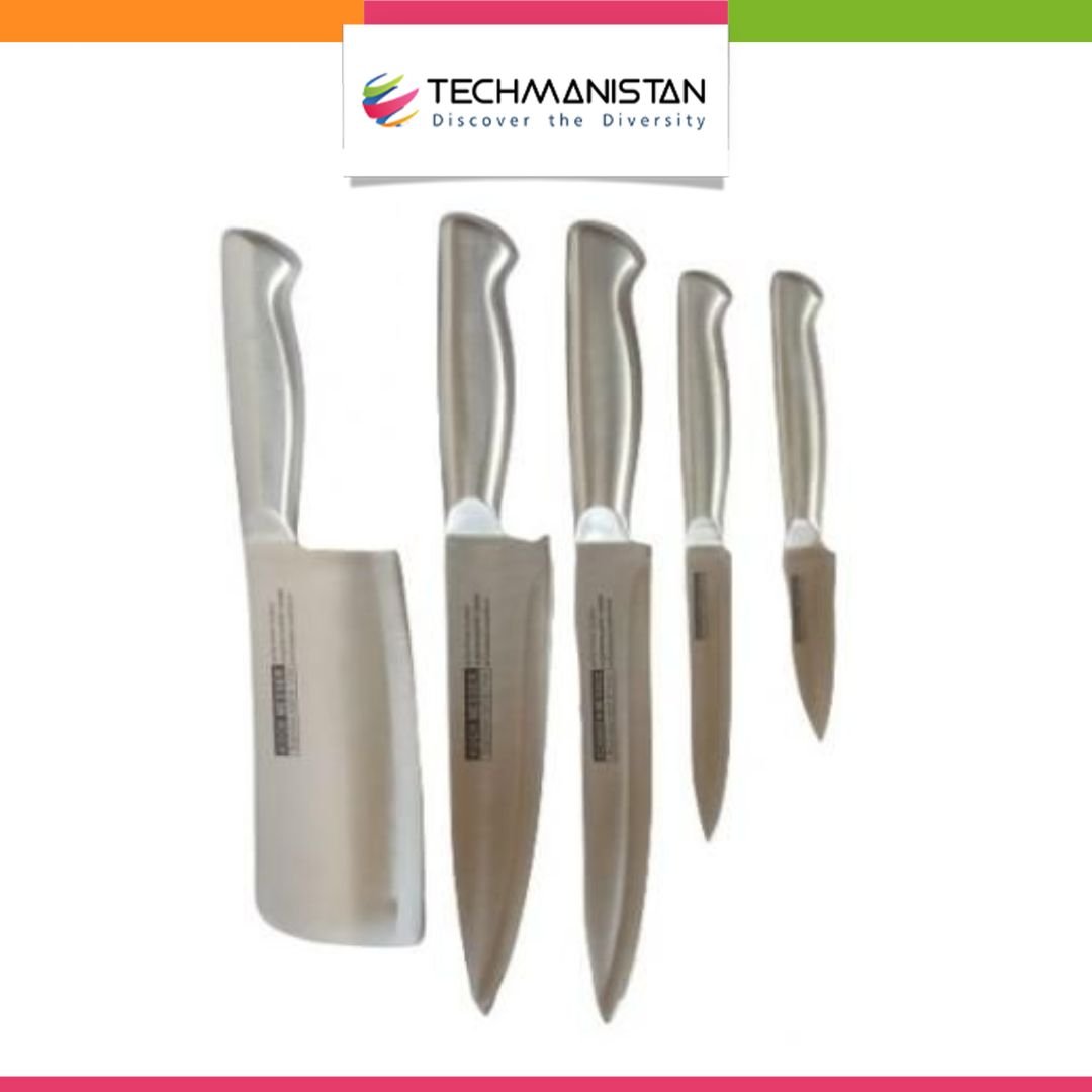 Set of 5 Professional Sharp Durable Quality Kitchen Knives - Techmanistan in Pakistan
