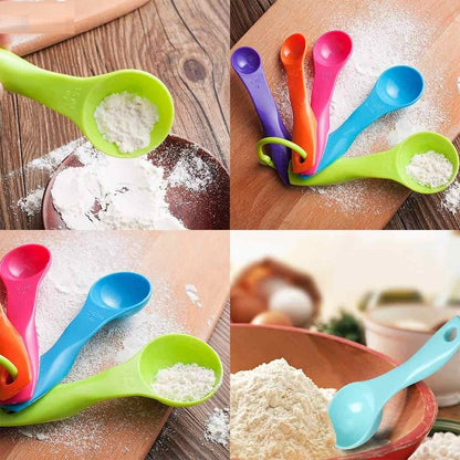 Set of 5 - Random Color Plastic Kitchen Baking Measuring Spoons - Techmanistan in Pakistan