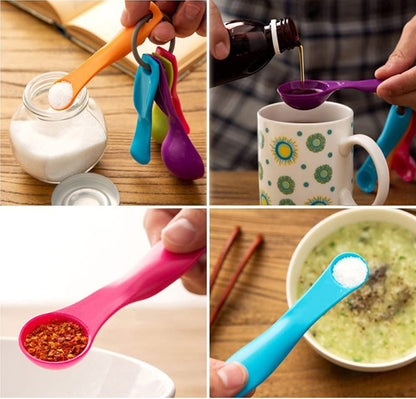 Set of 5 - Random Color Plastic Kitchen Baking Measuring Spoons - Techmanistan in Pakistan