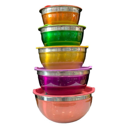 Set of 5 - Stainless Steel Mixing Bowls - Techmanistan in Pakistan
