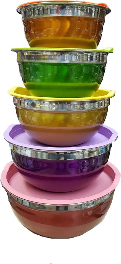 Set of 5 - Stainless Steel Mixing Bowls - Techmanistan in Pakistan