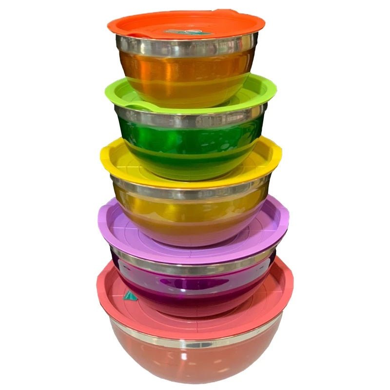 Set of 5 - Stainless Steel Mixing Bowls - Techmanistan in Pakistan