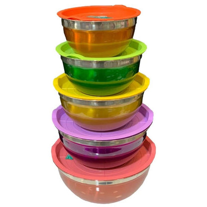Set of 5 - Stainless Steel Mixing Bowls - Techmanistan in Pakistan