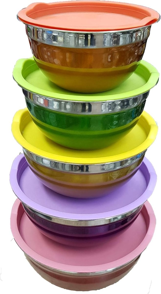 Set of 5 - Stainless Steel Mixing Bowls - Techmanistan in Pakistan