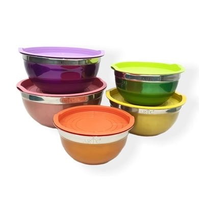 Set of 5 - Stainless Steel Mixing Bowls - Techmanistan in Pakistan