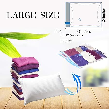 Set of 5 Vacuum Storage Bags for Clothes, Duvets, Pillows, and Bedding Space Saver - Techmanistan in Pakistan