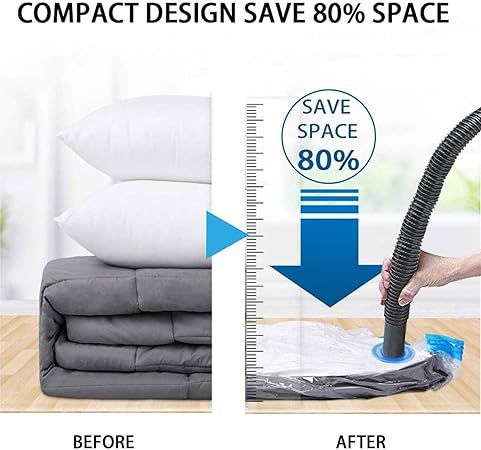 Set of 5 Vacuum Storage Bags for Clothes, Duvets, Pillows, and Bedding Space Saver - Techmanistan in Pakistan