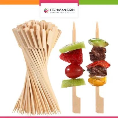 Set of 50 - Bamboo Flat BBQ Skewers - Techmanistan in Pakistan