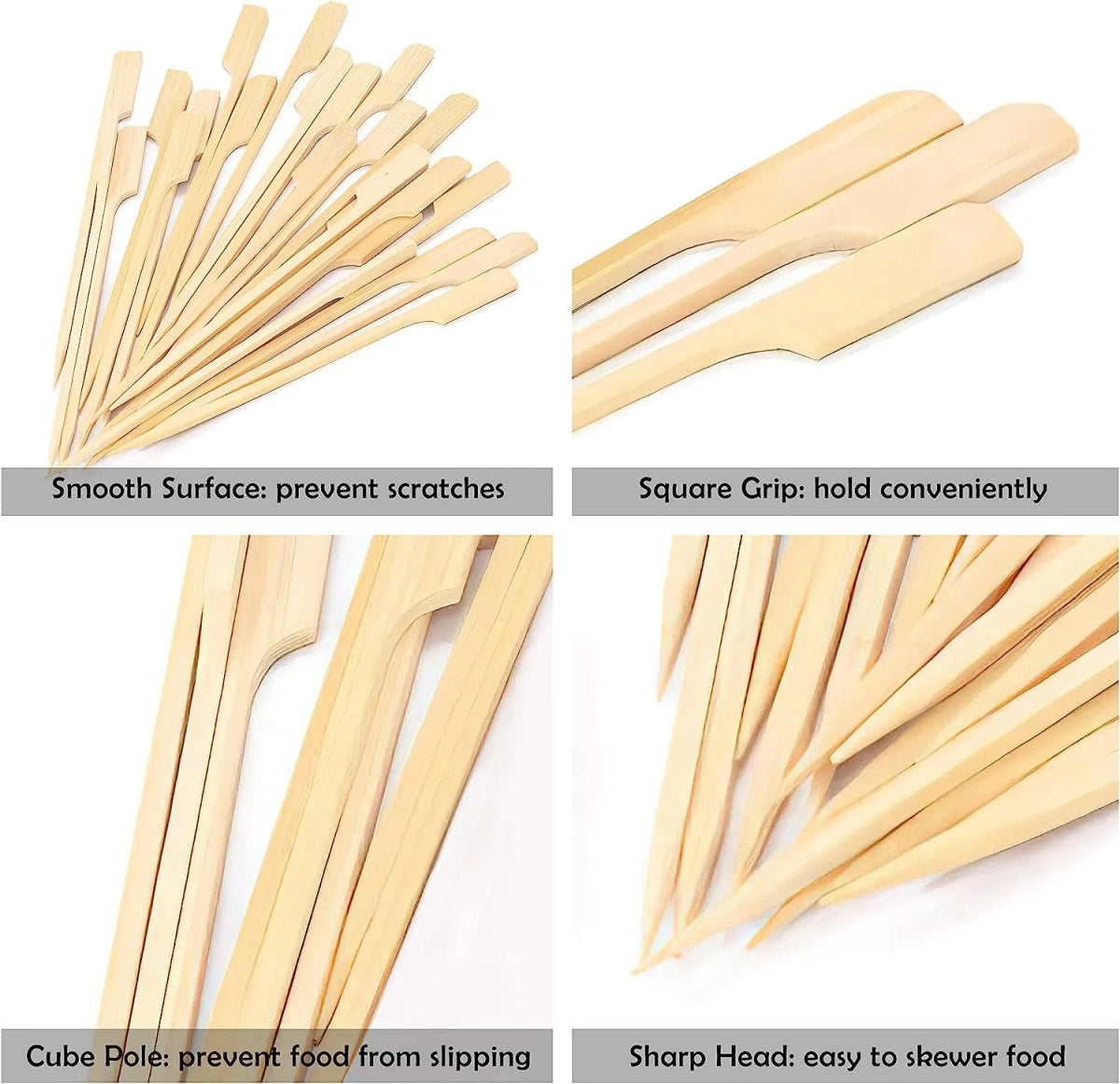 Set of 50 - Bamboo Flat BBQ Skewers - Techmanistan in Pakistan