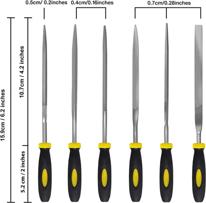 Set of 6 - Mini Needle File Set Small Metal Files Set 6 Pieces Hand Metal Files - Techmanistan in Pakistan