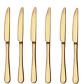 Set of 6 - Mirror Polished Stainless Steel Golden Knives For Dinner Cutlery Set - Techmanistan in Pakistan