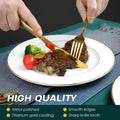 Set of 6 - Mirror Polished Stainless Steel Golden Knives For Dinner Cutlery Set - Techmanistan in Pakistan