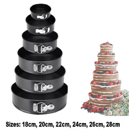 Set of 6 - Non - Stick Round Cake Pans With Removable Bottom Tray - Techmanistan in Pakistan