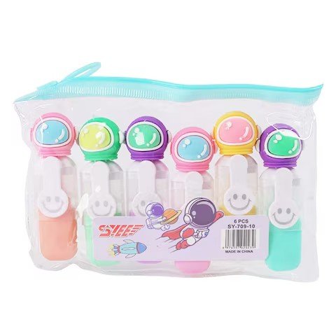 Set of 6 - Spaceman Highlighters with Pouch - Techmanistan in Pakistan