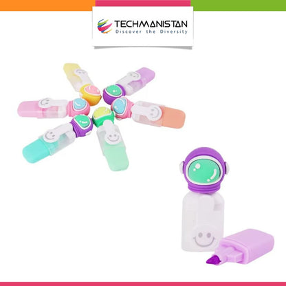 Set of 6 - Spaceman Highlighters with Pouch - Techmanistan in Pakistan
