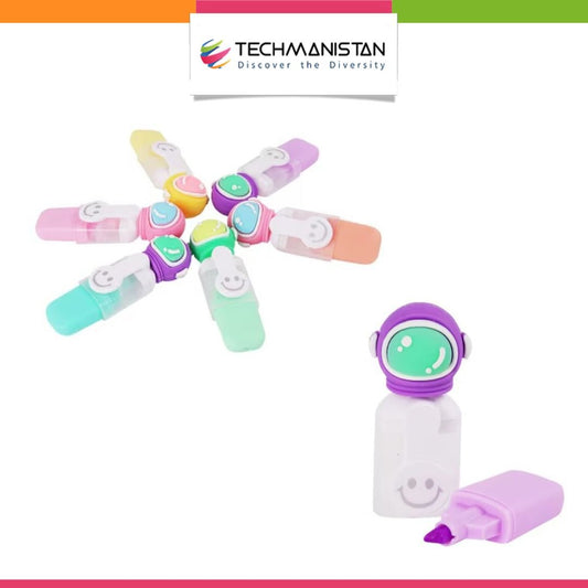 Set of 6 - Spaceman Highlighters with Pouch - Techmanistan in Pakistan