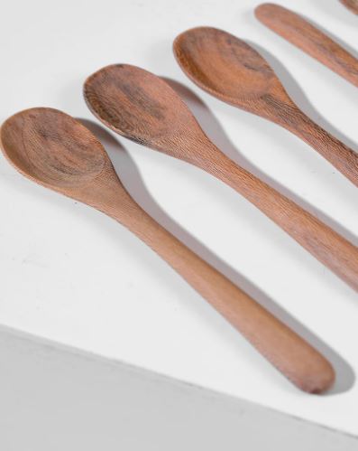 Set of 6 - Wooden Spoons For Eating Stirring Mixing Spice Spoon - Techmanistan in Pakistan
