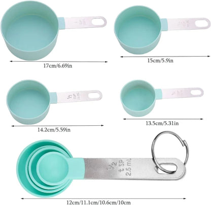 Set of 8 Measuring Spoons & Cups with Stainless Steel Handles - Techmanistan in Pakistan